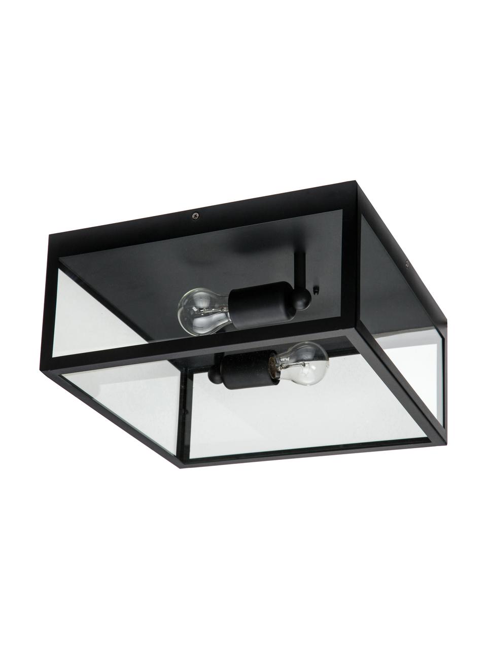 Lampa sufitowa w stylu industrial Aberdeen, Czarny, transparentny, S 36 x W 16 cm