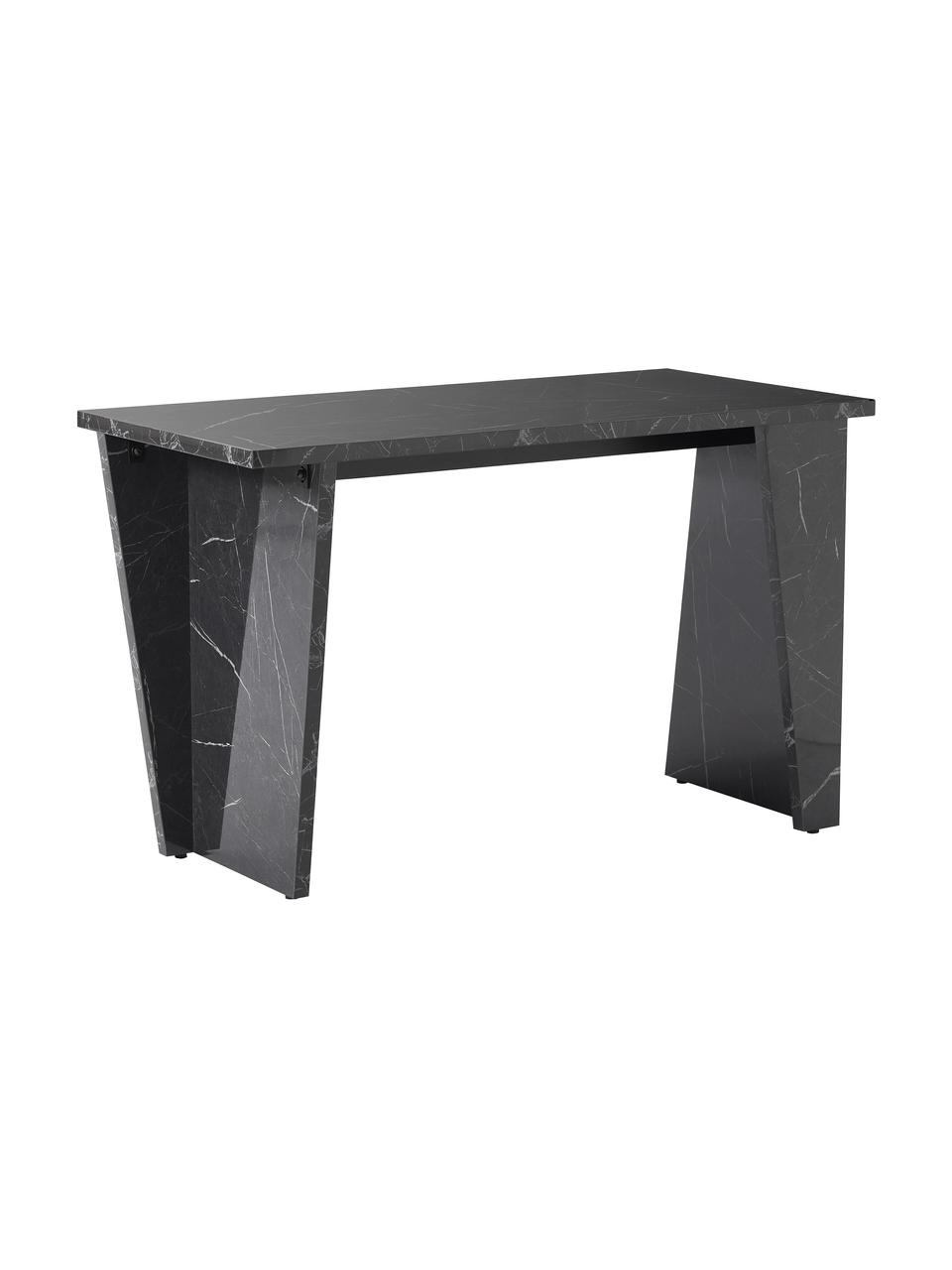 Biurko Liam, Płyta pilśniowa średniej gęstości (MDF) pokryta folią melaminową, Czarny, o wyglądzie marmuru, S 120 x W 75 cm