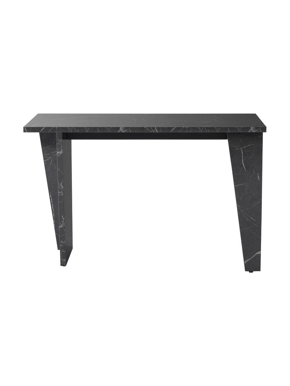 Pracovný stôl v mramorovom vzhľade Liam, MDF-doska pokrytá melamínovou fóliou, Čierna, mramorový vzhľad, Š 120 x V 75 cm