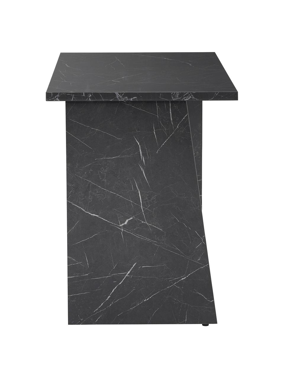 Bureau aspect marbre Liam, Panneau en fibres de bois à densité moyenne (MDF), enduit feuille mélaminée, Noir, aspect marbre, larg. 120 x haut. 75 cm