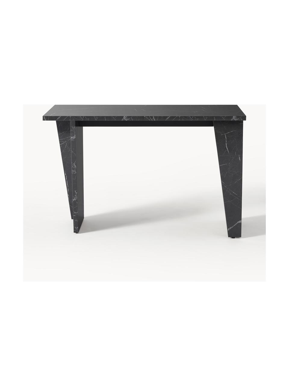 Pracovný stôl v mramorovom vzhľade Liam, MDF-doska pokrytá melamínovou fóliou, Čierna, mramorový vzhľad, Š 120 x H 60 cm
