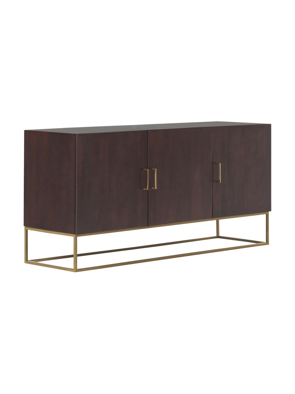 Komoda z masívneho mangového dreva Lyle, Mangové drevo, odtiene zlatej, Š 150 x V 72 cm