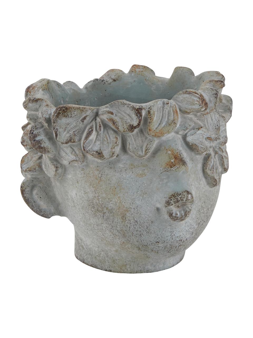 Kleiner Übertopf Cecil aus Keramik, Keramik, Grau, 12 x 10 cm