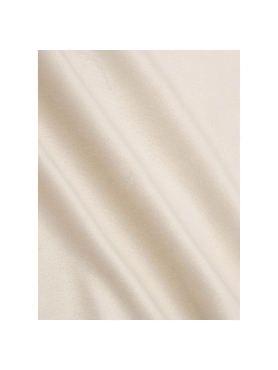 Geborduurde fluwelen kussenhoes Nora, 100% polyester fluweel, Beige, B 45 x L 45 cm