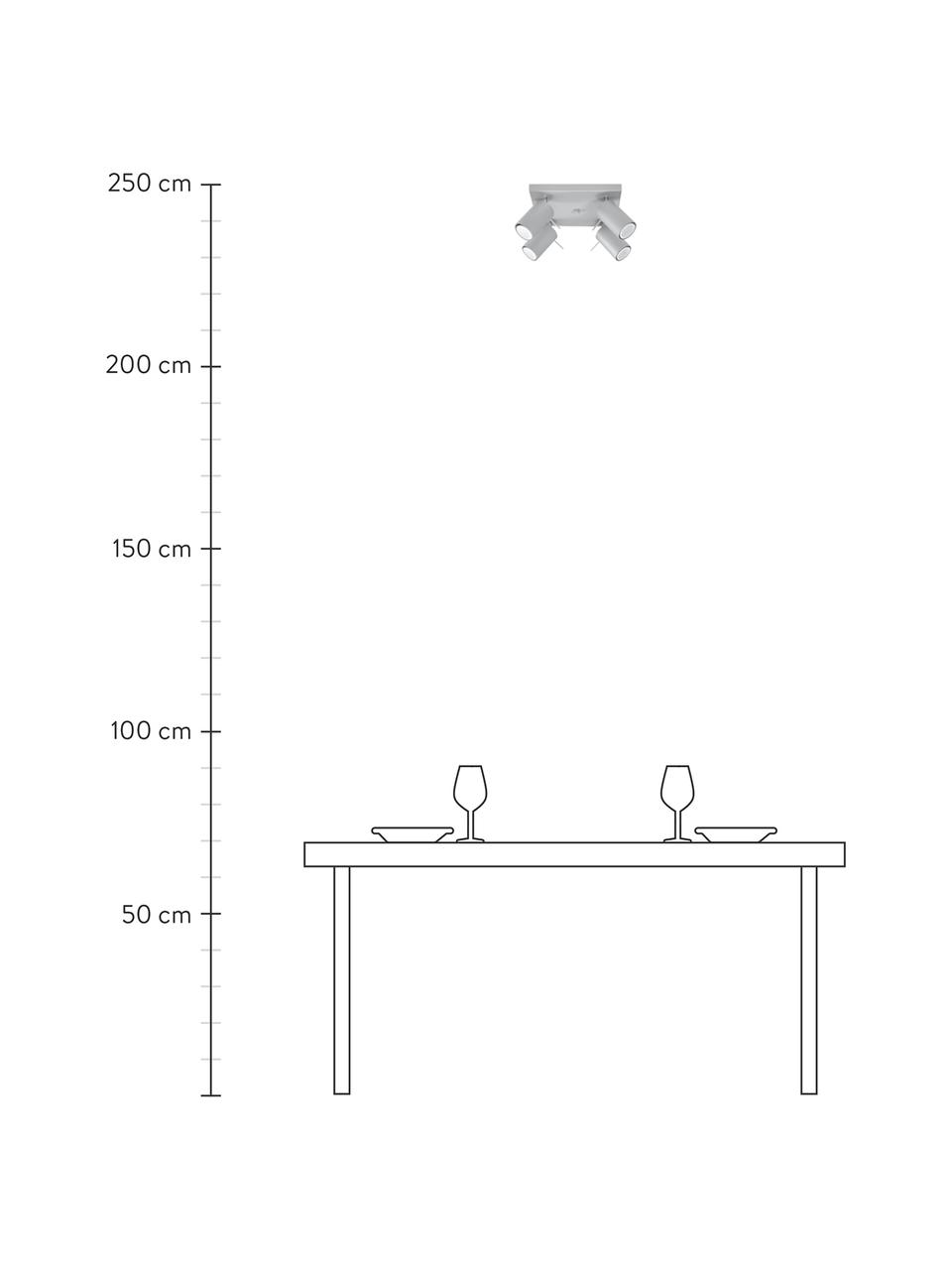 Kleiner Deckenstrahler Etna in Grau, Baldachin: Stahl, lackiert, Grau, B 25 x H 15 cm