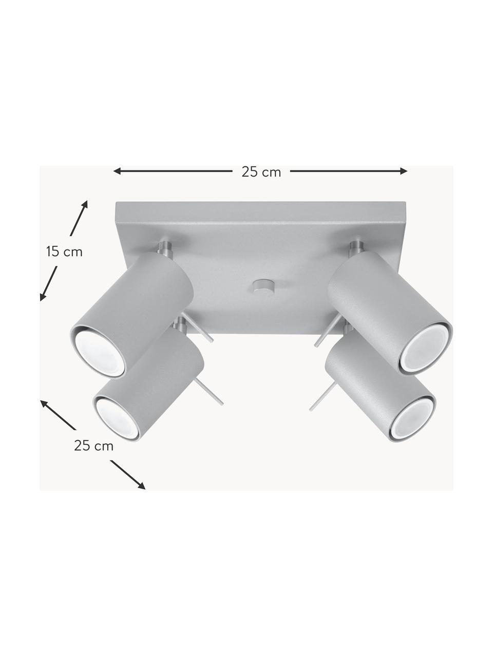 Lampa sufitowa Etna, Szary, S 25 x W 15 cm