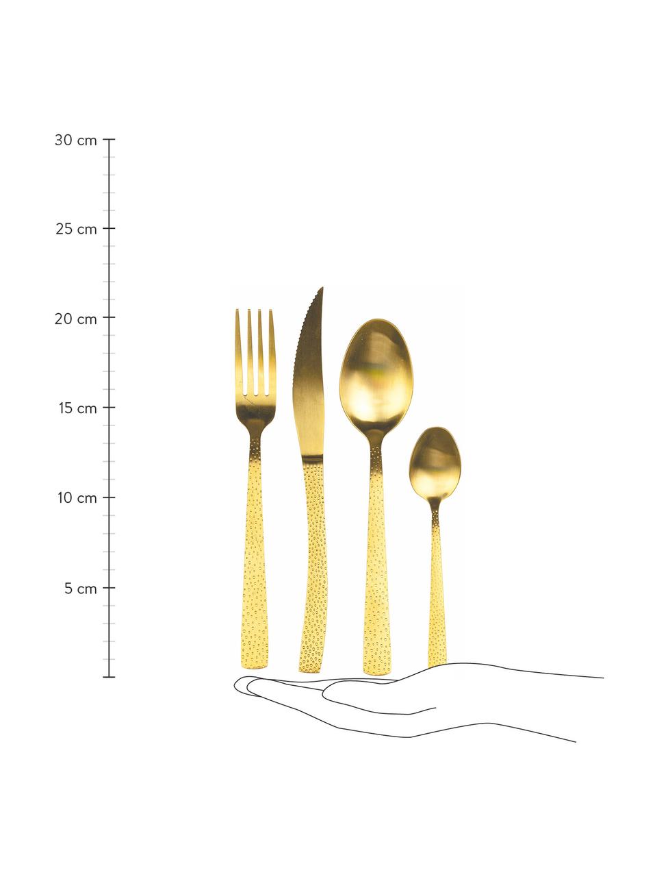 Cubertería Posate, 6 personas (24 pzas.), Dorado, Set de diferentes tamaños