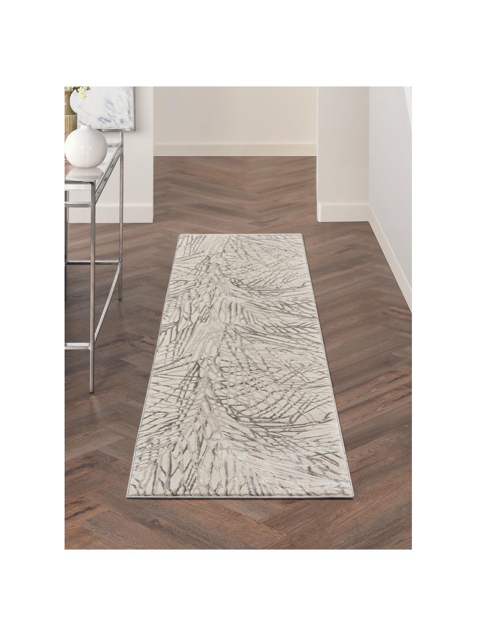 Tapis de couloir à poils courts avec effet de relief Rustic Texture, 51 % polypropylène, 49 % polyester, Beige, taupe, larg. 70 x long. 230 cm