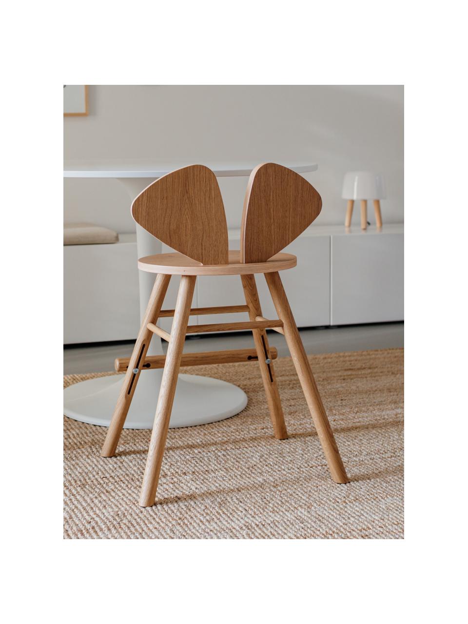Detská stolička z dubového dreva Mouse Junior, Dubová dyha, lakovaná 

Tento produkt je vyrobený z trvalo udržateľného dreva s certifikátom FSC®., Dubové drevo, Š 52 x H 41 cm