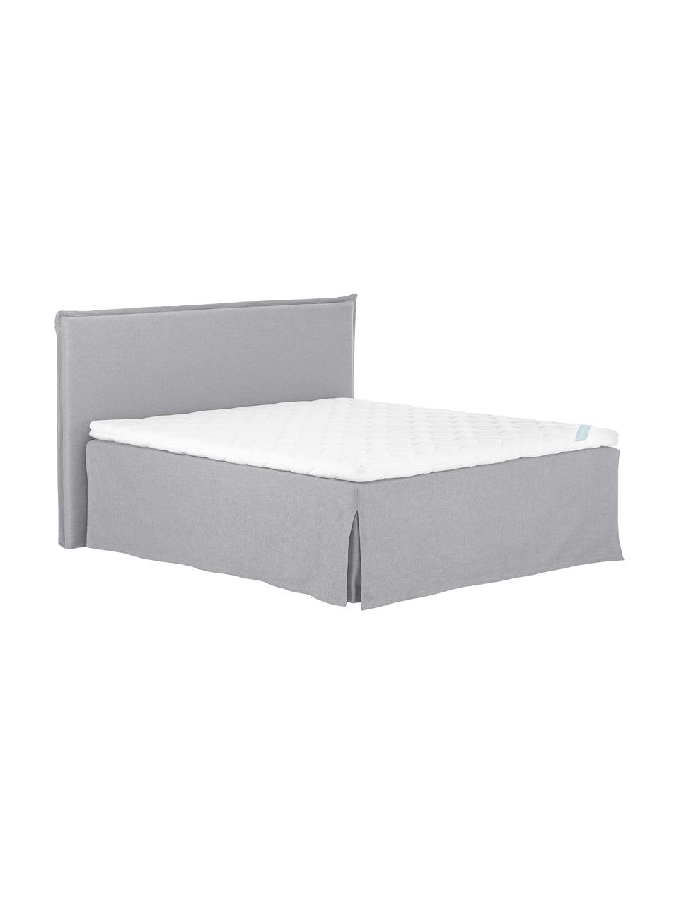 Letto boxspring premium Violet, Materasso: a molle insacchettate a 7, Piedini: legno di faggio massiccio, Grigio, 200 x 200