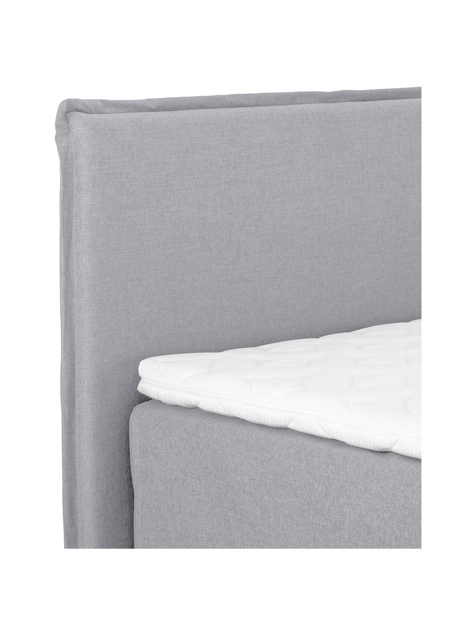 Letto boxspring premium Violet, Materasso: a molle insacchettate a 7, Piedini: legno di faggio massiccio, Grigio, 200 x 200