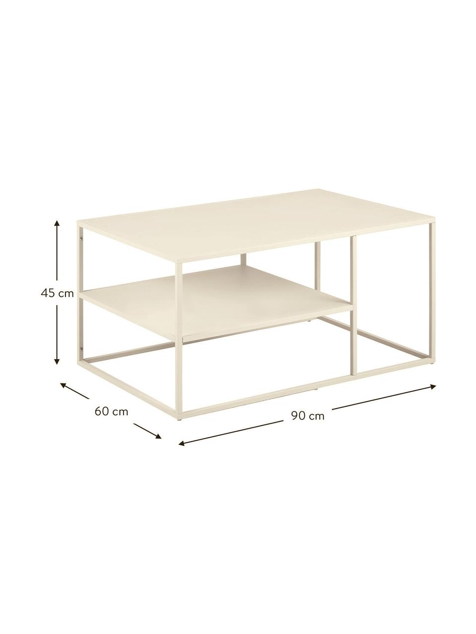Mesa de centro de metal Neptun, Metal con pintura en polvo, Beige, An 90 x F 60 cm