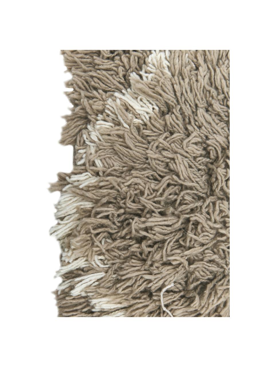 Tapis de bain coton moelleux Beni, 100 % coton, Beige, blanc, larg. 50 x long. 70 cm