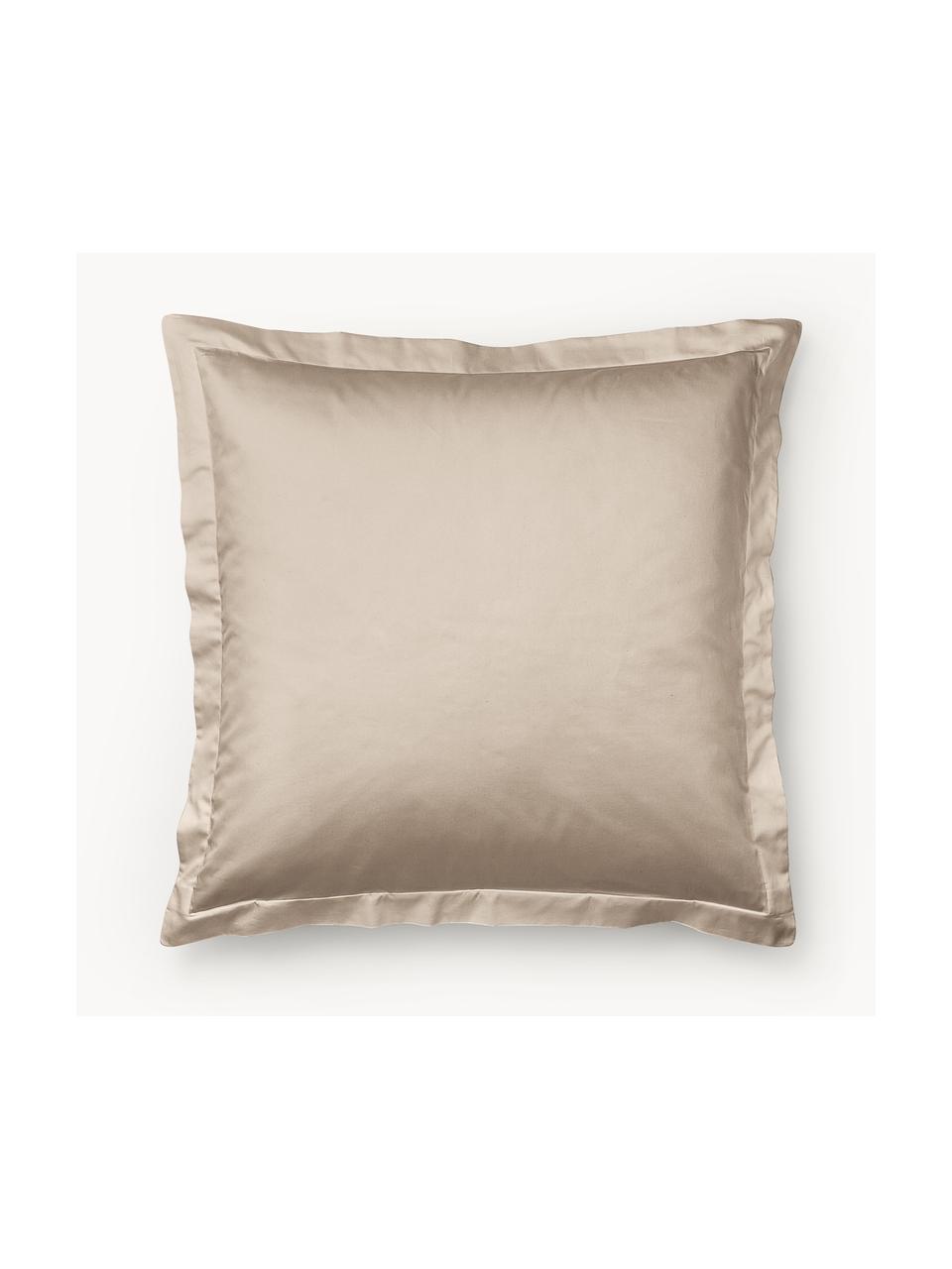 Baumwollsatin-Kopfkissenbezug Premium, Webart: Satin Fadendichte 500 TC,, Beige, B 40 x L 80 cm