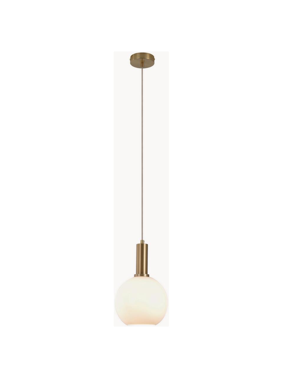 Hanglamp met glazen bollen Chelsea, Lampenkap: glas, Wit, goudkleurig, Ø 20 x H 31 cm