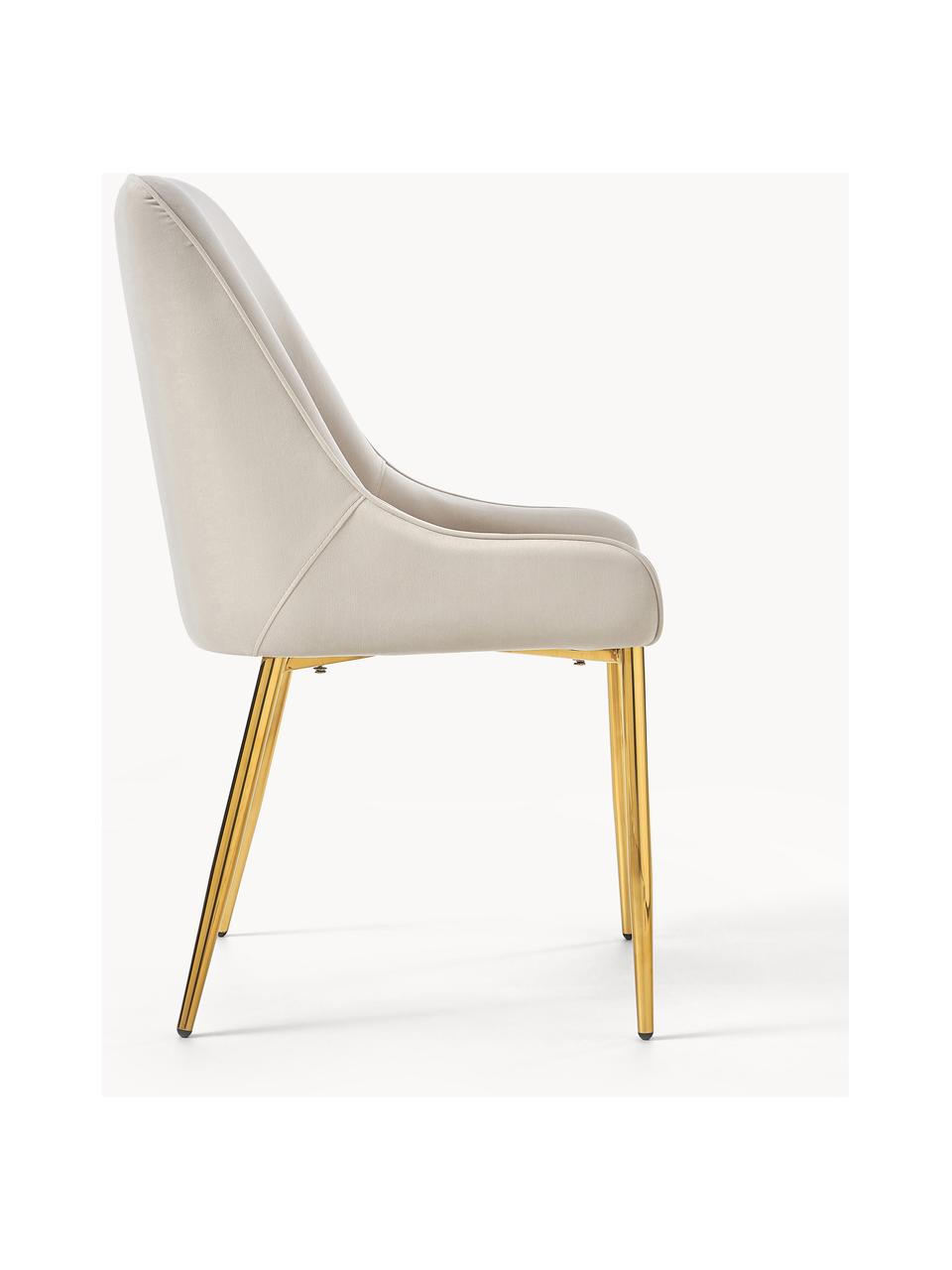 Sametová čalouněná židle Ava, Světle béžová, Š 53 cm, H 60 cm