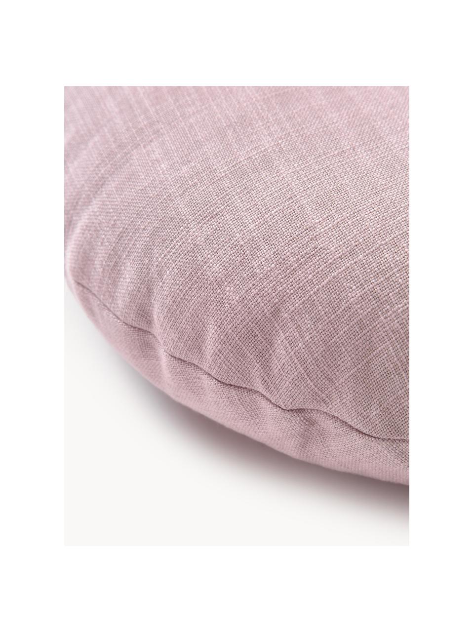 Okrągła poduszka dekoracyjna Devi, Tapicerka: 100% bawełna, Blady różowy, lila, Ø 35 cm