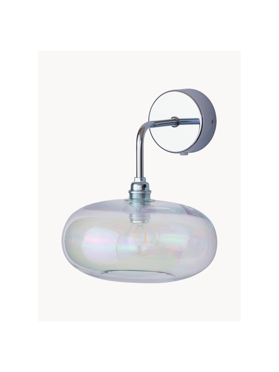 Aplique LED Horizon, Pantalla: vidrio tintado, Estructura: metal recubierto, Iridiscente, plateado, An 21 x L 24 cm