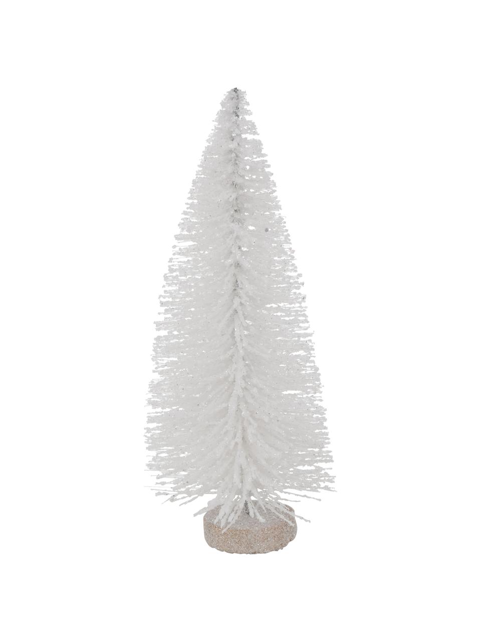 Deko-Bäume Glitzy, 2 Stück, Kunststoff, Weiß, Ø 7 x H 15 cm