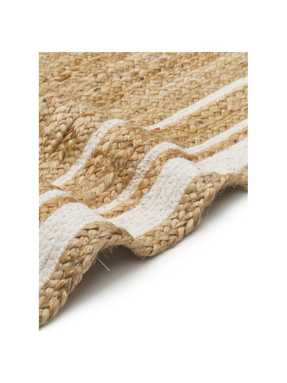 Ručně tkaný koberec z juty Clover, 75 % juta, 25 % bavlna

Materiál použitý v tomto produktu byl testován na škodlivé látky a certifikován podle STANDARD 100 od OEKO-TEX®, HOHENSTEIN HTTI, 16.HIN.79297., Hnědá, bílá, Š 160 cm, D 230 cm (velikost M)