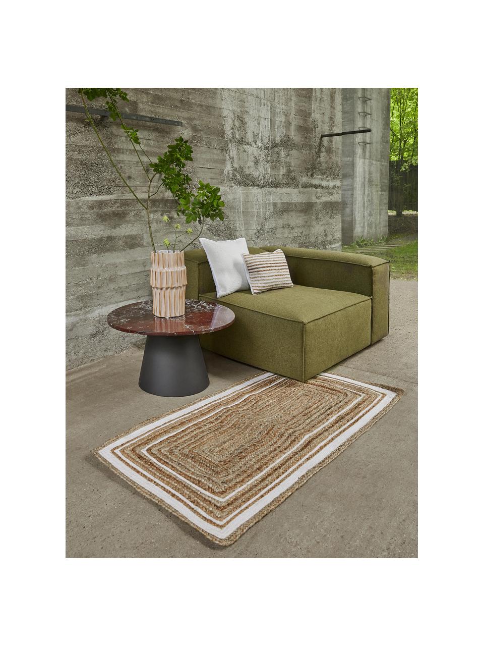 Tappeto in juta tessuto a mano Clover, 75% juta, 25% cotone

Il materiale utilizzato in questo prodotto è testato per le sostanze nocive e certificato secondo lo STANDARD 100 by OEKO-TEX® , HOHENSTEIN HTTI, 16.HIN.79297, Marrone, bianco, Larg. 160 x Lung. 230 cm (taglia M)