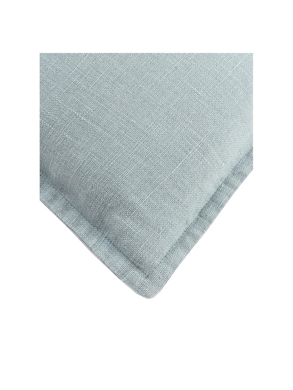 Housse de coussin lin bleu ciel Lanya, 100 % pur lin, Bleu ciel, larg. 30 x long. 50 cm