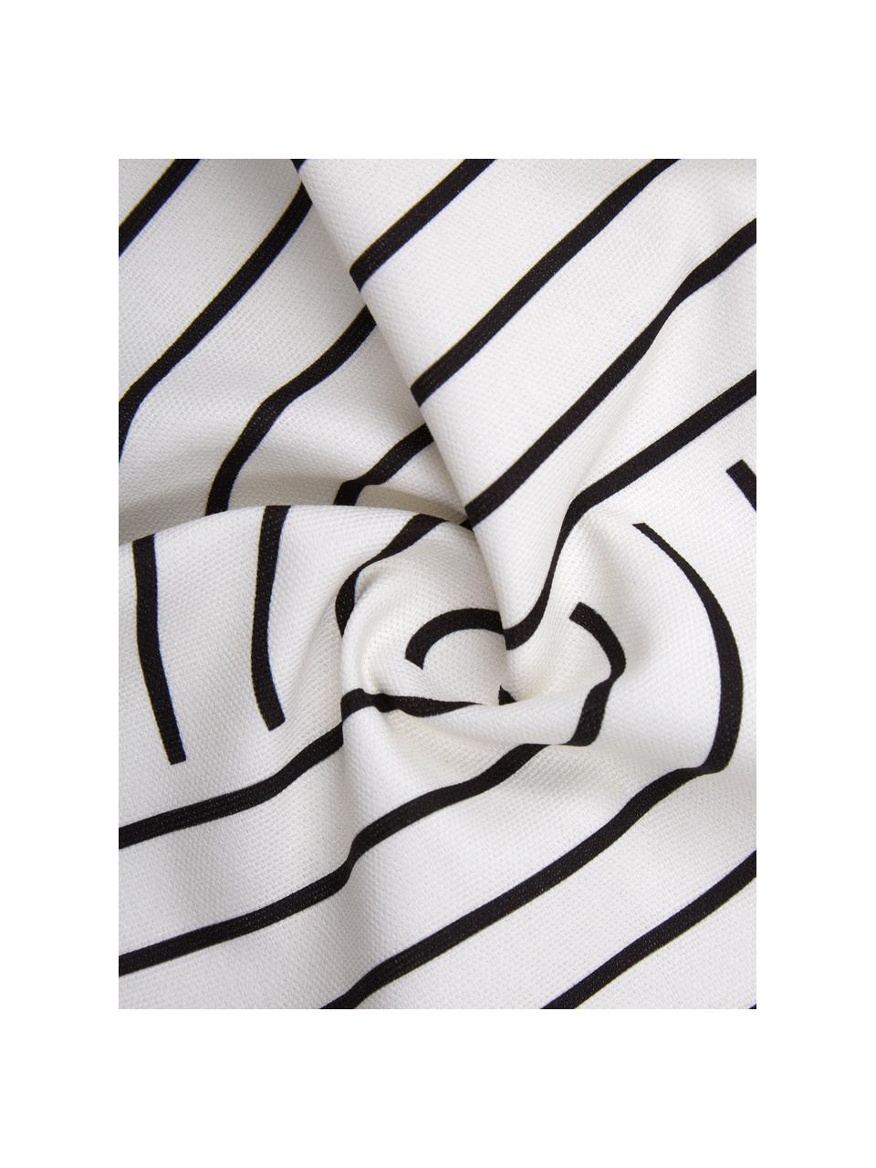 Kissenhülle Roya mit abstraktem Print aus Bio-Baumwolle, 100% Bio-Baumwolle, GOTS-zertifiziert, Weiss,Schwarz, B 45 x L 45 cm