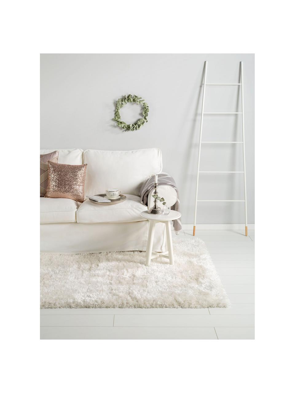 Tapis blanc poils longs Lea, Blanc