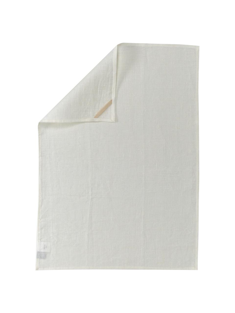 Ręcznik kuchenny z lnu Heddie, 100% len, Biały, S 50 x D 70 cm