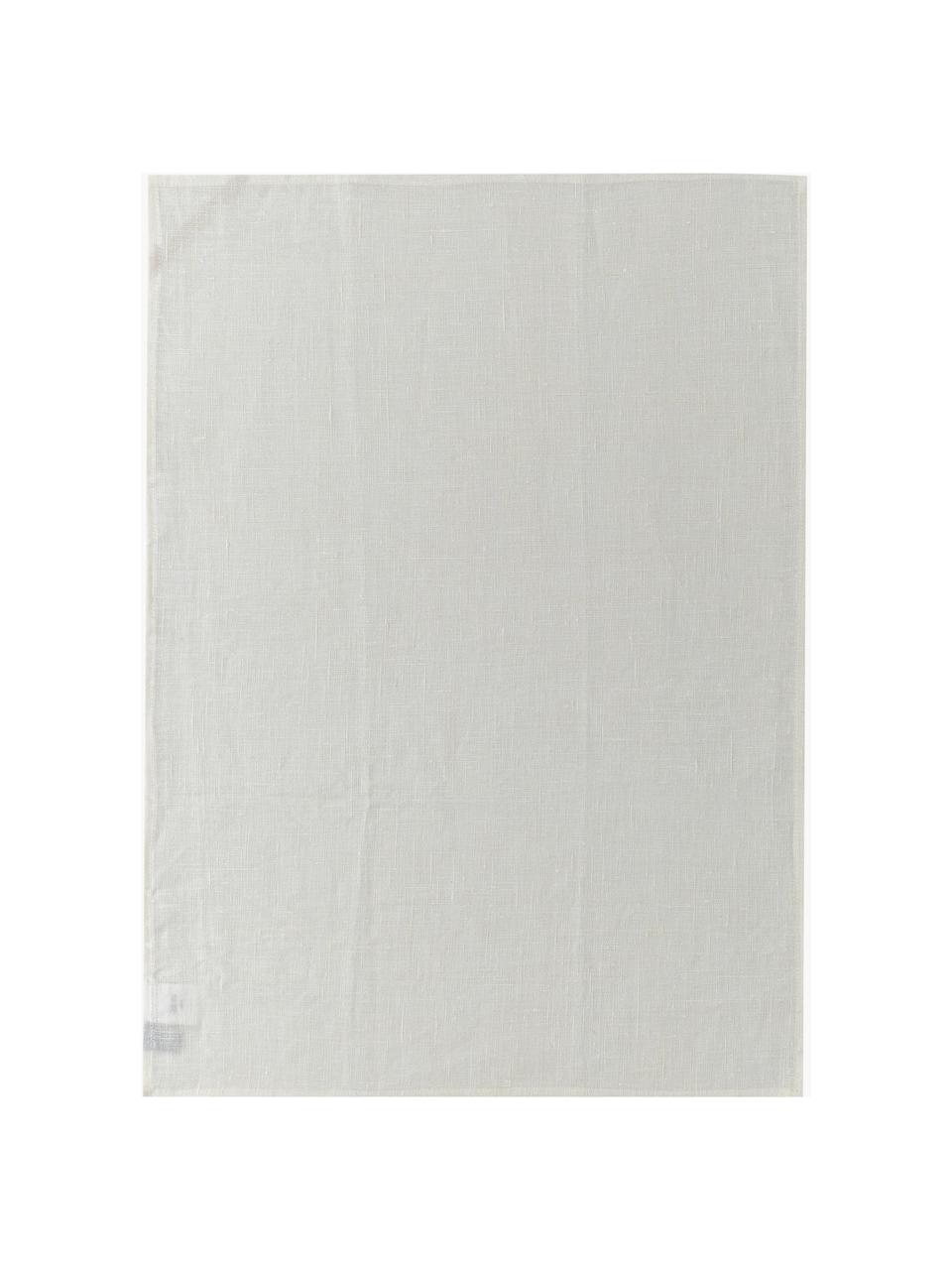 Torchon en lin Heddie, 100 % pur lin, Blanc, larg. 50 x long. 70 cm