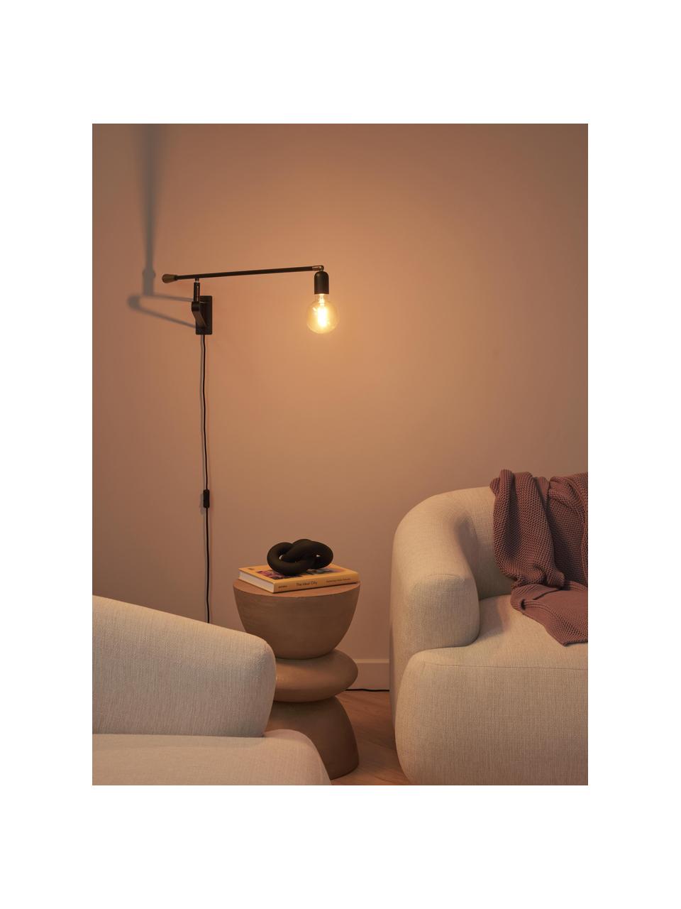 Verstelbare wandlamp Danon, Zwart, goudkleurig, B 83 x L 200 cm