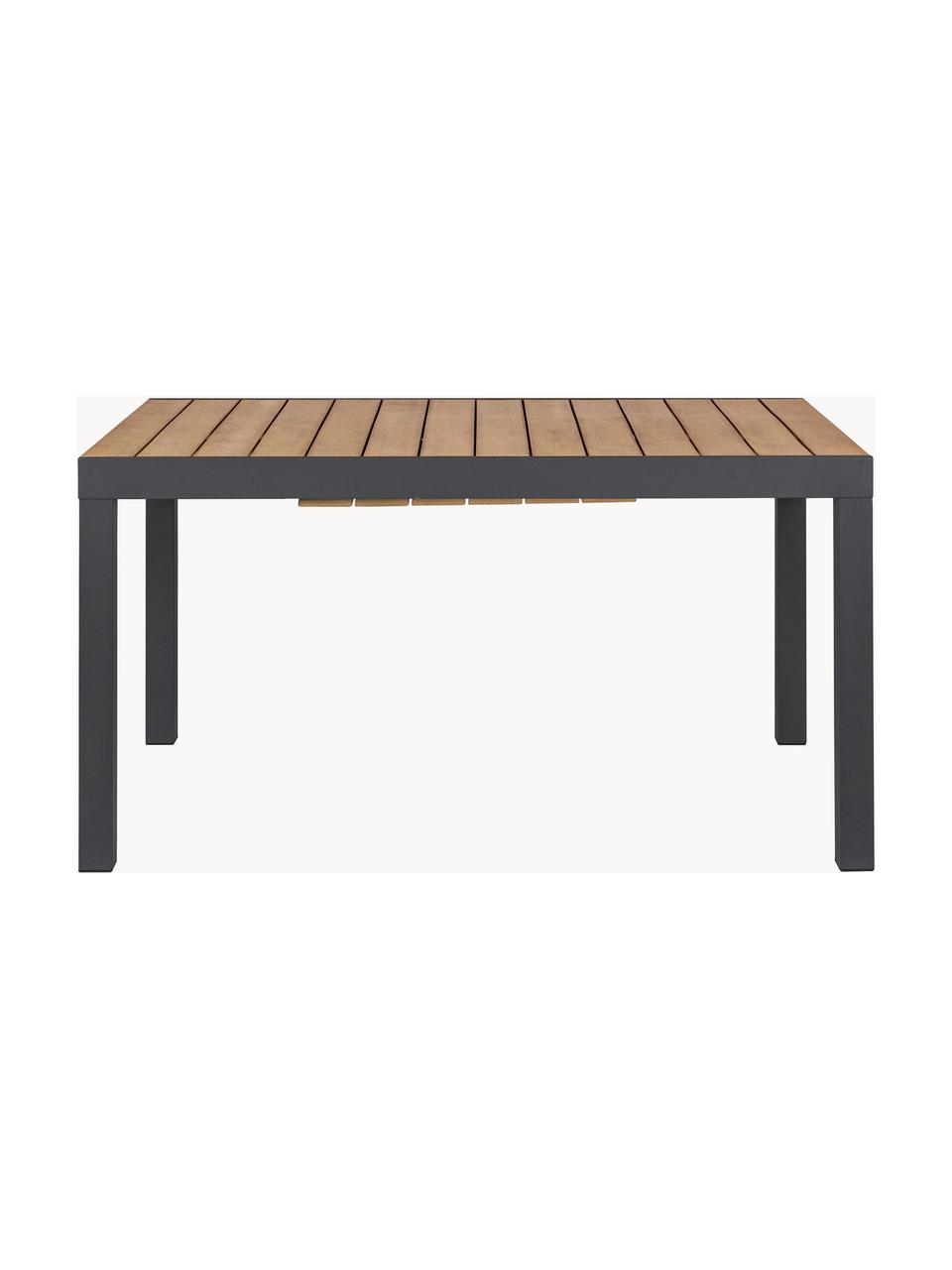 Mesa de exterior extensible Elias, 140-200 x 90 cm, Tablero: tablero de fibras de dens, Estructura: aluminio con pintura en p, Madera, gris antracita, An 140-200 x F 90 cm