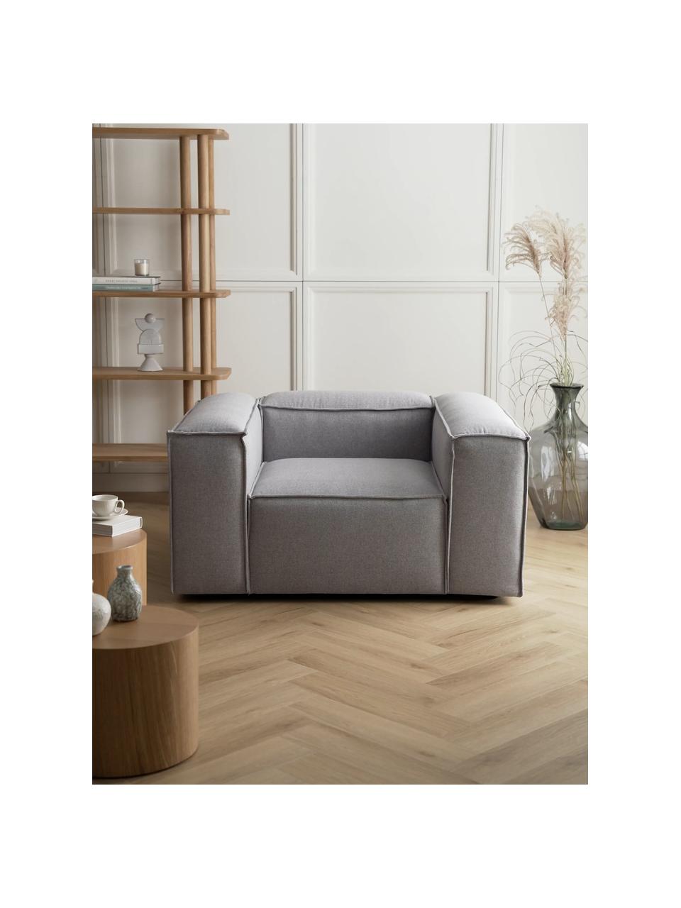 Sillón Lennon, Tapizado: 100% poliéster Alta resis, Estructura: madera de pino maciza, ma, Patas: plástico, Tejido gris claro, An 130 x F 101 cm