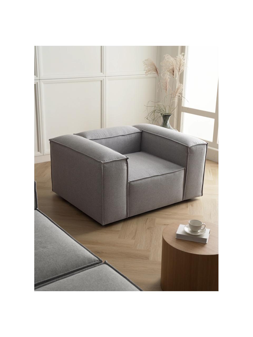 Sillón Lennon, Tapizado: 100% poliéster Alta resis, Estructura: madera de pino maciza, ma, Patas: plástico, Tejido gris claro, An 130 x F 101 cm