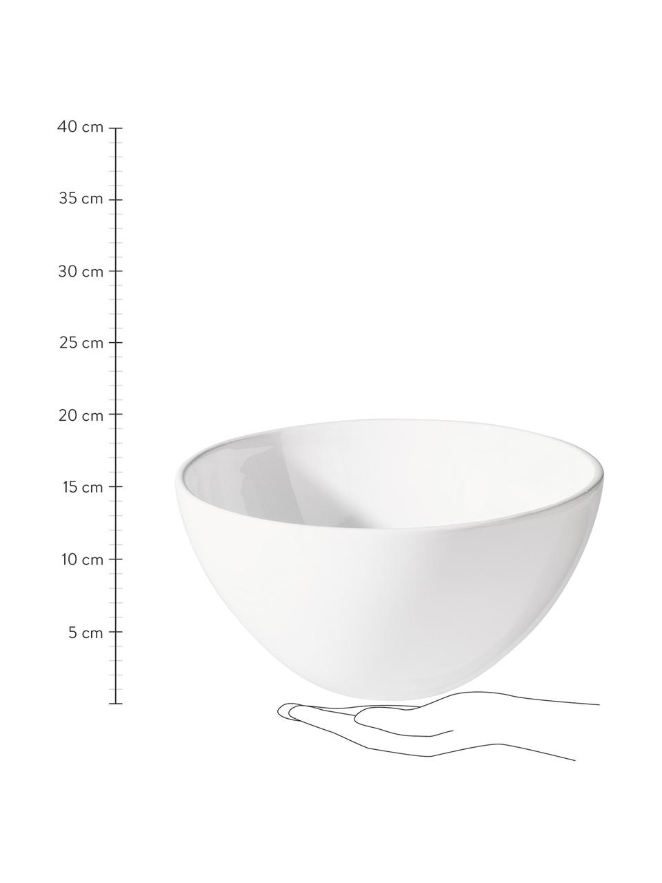 Salatschüssel Grande aus Steingut in Weiß, Ø 30 cm, Steingut, Weiß, Ø 30 x H 16 cm