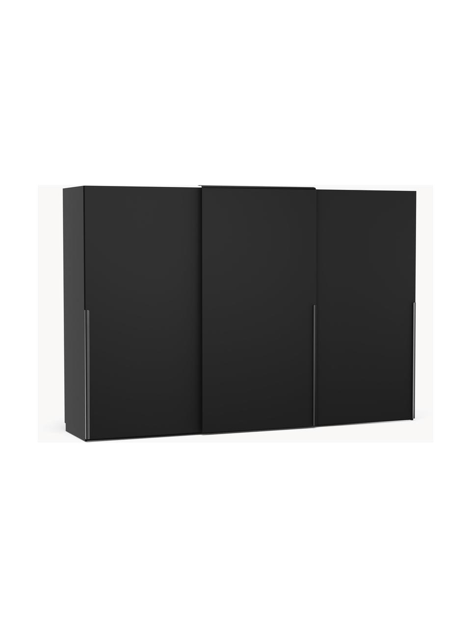 Modularer Schwebetürenschrank Leon, 300 cm Breite, mehrere Varianten, Korpus: Spanplatte, melaminbeschi, Schwarz, Basic Interior, B 300 x H 200 cm