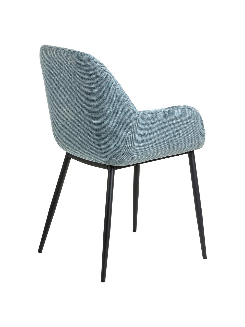 Chaise à accoudoirs bleue Kona, 2 pièces, Tissu bleu