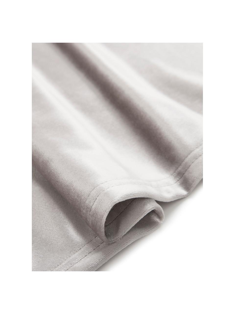 Chemin de table velours gris Simone, 100 % velours de polyester, Gris, larg. 40 x long. 140 cm