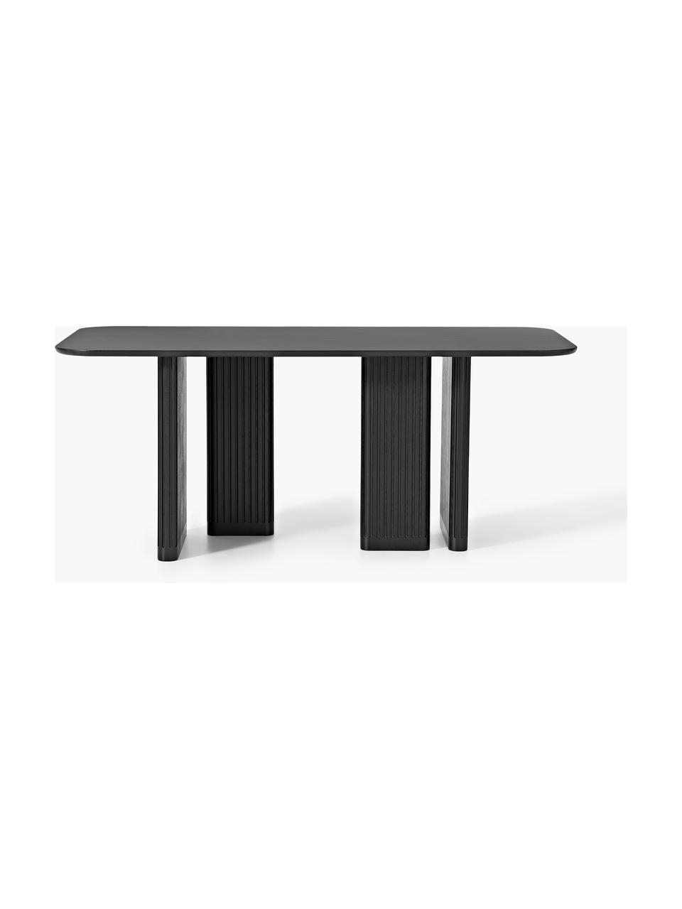 Table en chêne Jolka, tailles variées, Chêne noir laqué, larg. 180 x prof. 95 cm