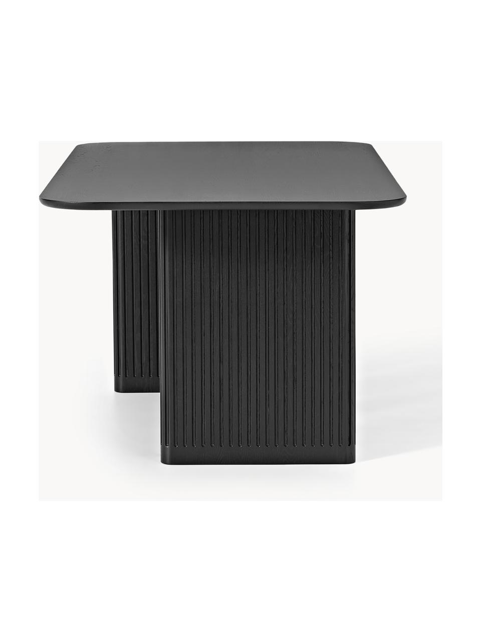 Table en chêne Jolka, tailles variées, Chêne noir laqué, larg. 180 x prof. 95 cm