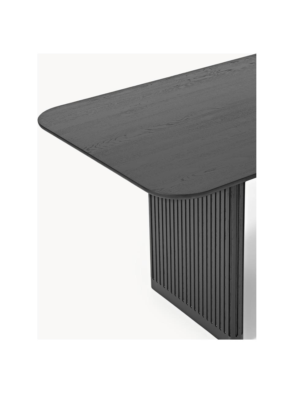 Table en chêne Jolka, tailles variées, Chêne noir laqué, larg. 180 x prof. 95 cm