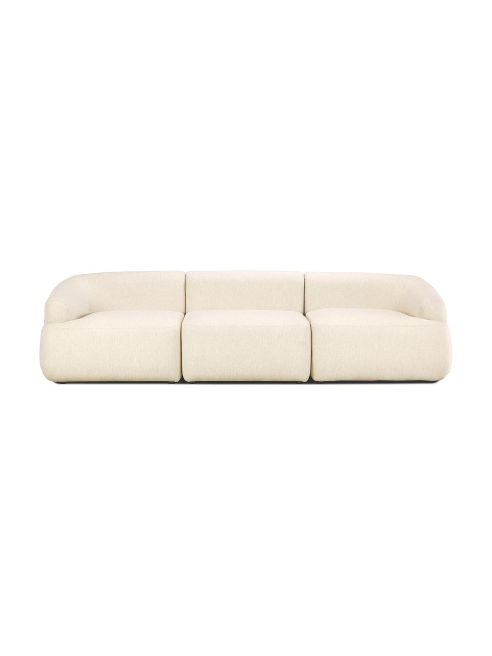 Modulares Sofa Sofia (3-Sitzer), Bezug: 100% Polypropylen Der hoc, Gestell: Massives Kiefernholz, Spa, Füße: Kunststoff, Webstoff Cremeweiß, B 278 x T 95 cm