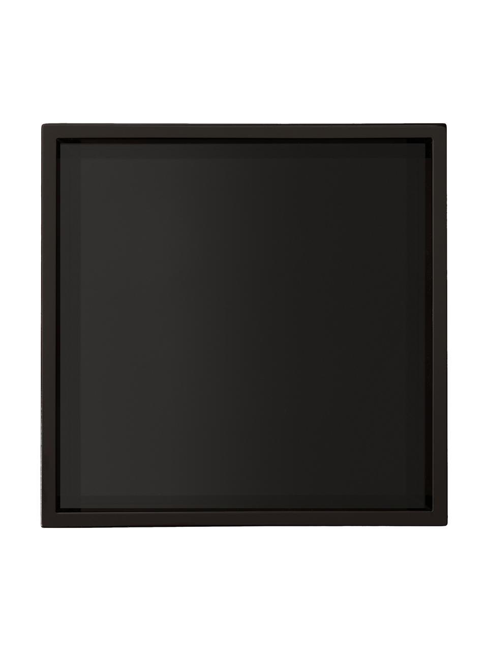 Hoogglans dienblad Hayley in zwart, Dienblad: MDF, vijflagig gelakt, Onderzijde: fluwelen hoes, Zwart, onderzijde: zwart, B 30 x D 30 cm