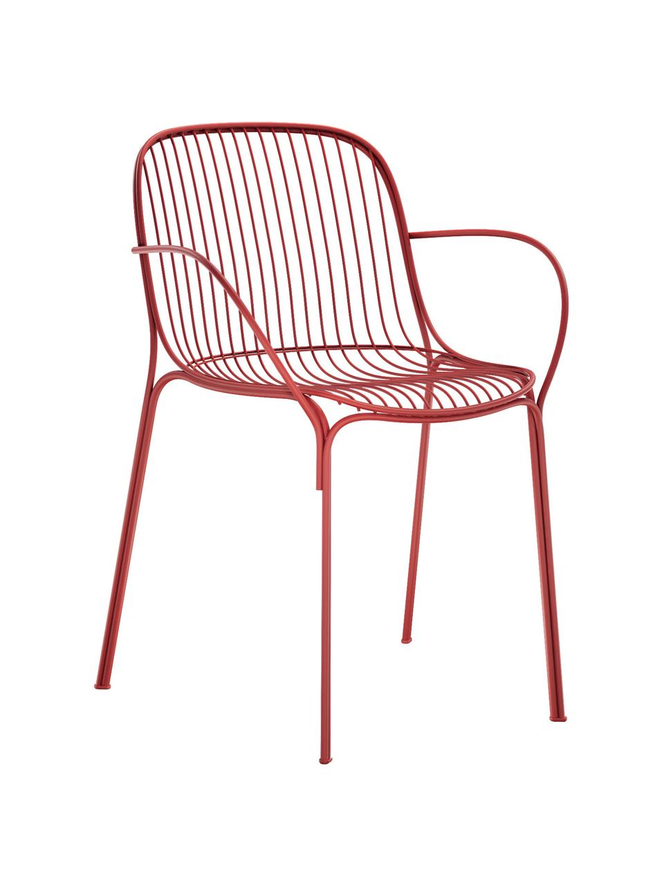 Zahradní židle s područkami Hiray, Pozinkovaná lakovaná ocel, Rezavá, Š 46 cm, V 55 cm