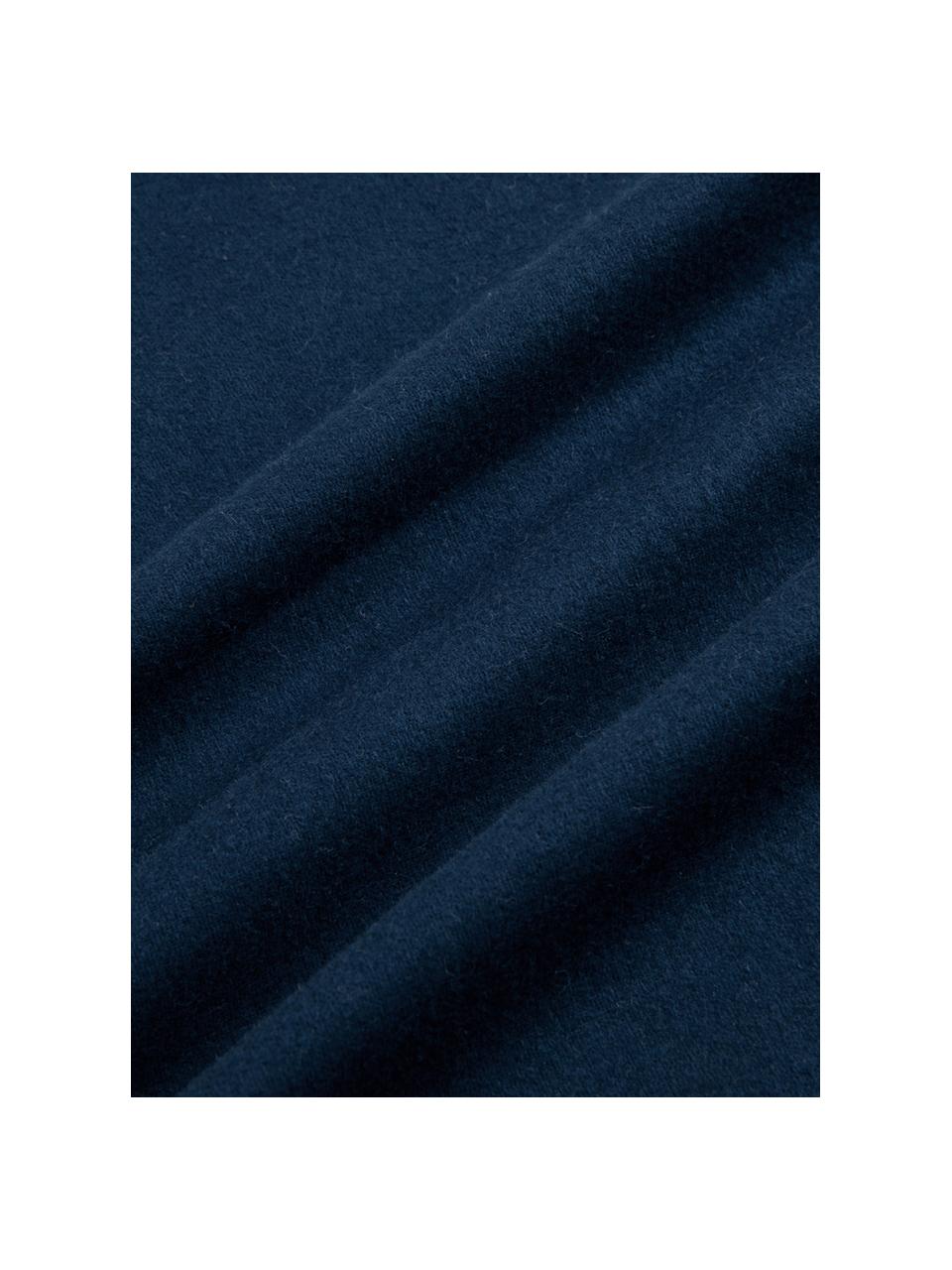 Flanelová obliečka na vankúš Erica, 2 ks, 100 % bavlnený flanel, Tmavomodrá, Š 40 x D 80 cm