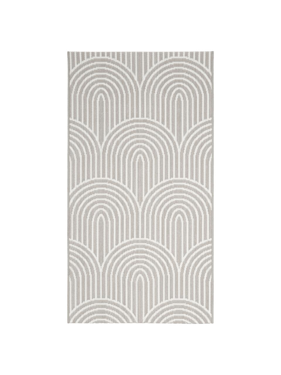 Tapis extérieur gris ethnique Arches, 86 % polypropylène, 14 % polyester, Gris, larg. 80 x long. 150 cm (taille XS)