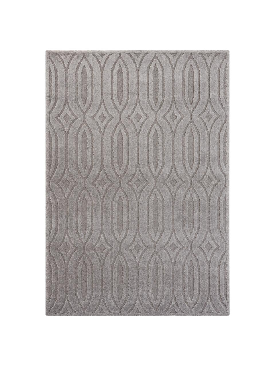 Tapis gris clair/gris rectangulaire à poils ras Lantian, 40 % polyester, 60 % polypropylène, Gris clair, gris, larg. 80 x long. 150 cm (taille XS)