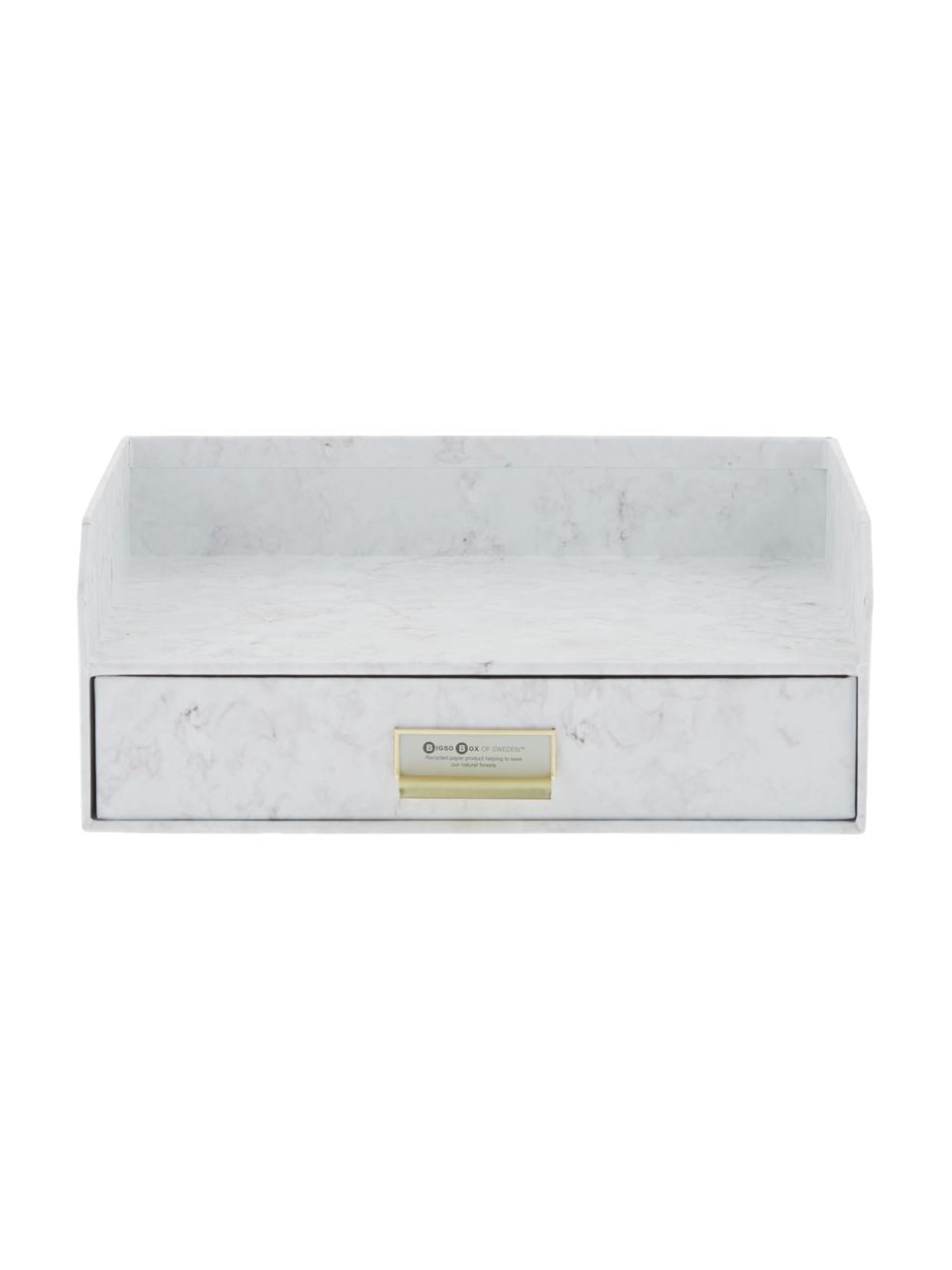 Organisateur bureau Walter, Blanc, marbré, larg. 33 x haut. 13 cm