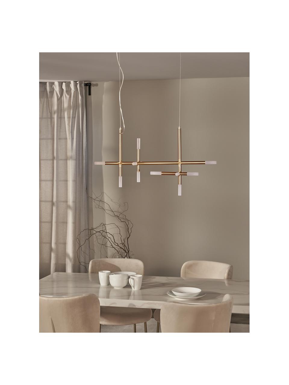 Velké závěsné LED svítidlo Gratia, Zlatá, Š 90 cm, V 50 cm