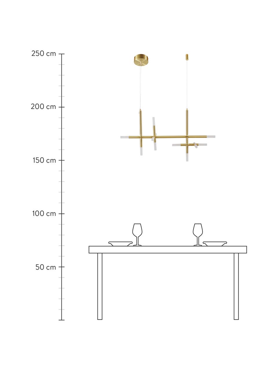 Velké závěsné LED svítidlo Gratia, Zlatá, Š 90 cm, V 50 cm